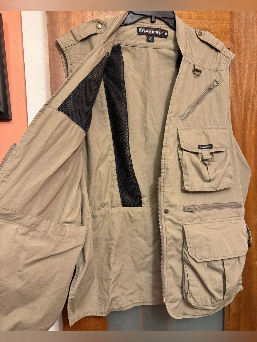 Tamrac 153 World Correspondent Photography Vest Khaki Medium Vtg Multi Pocket